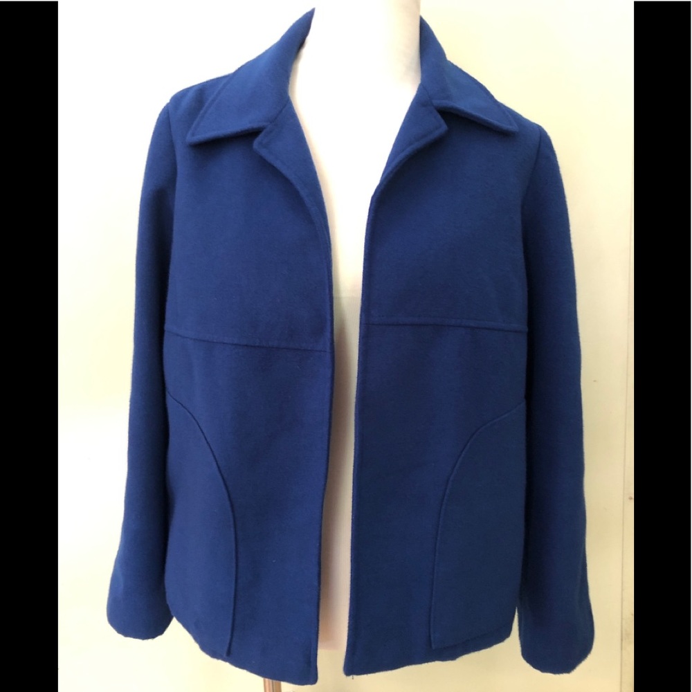 CHICOS Women's Size 2 Peacoat Jacket Cobalt Blue